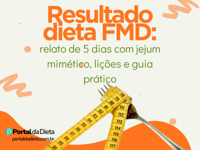 Imagem com fita métrica amarela enrolada em um garfo sobre fundo claro, representando o conceito de emagrecimento saudável e o resultado da dieta FMD após 5 dias de jejum mimético.