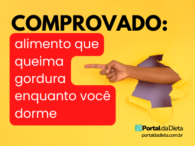 Mão apontando para o texto comprovado alimento que queima gordura enquanto você dorme – Portal da Dieta.